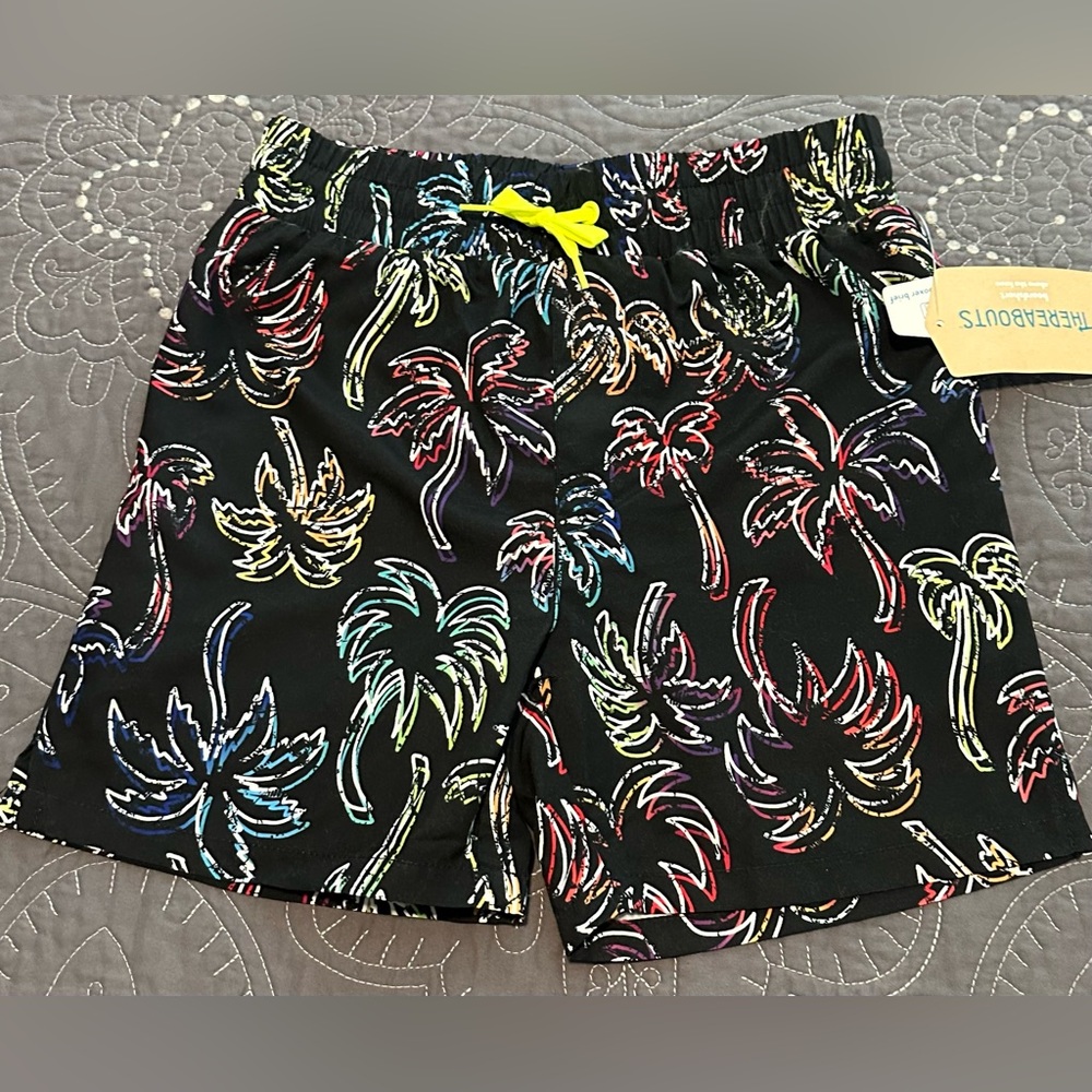 Thereabouts Boys Laser Palm Swim Trunks NWT Size XS 6/7